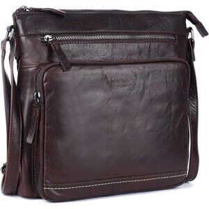 Women's Extra-Large Genuine Leather Crossbody Purse – Soft Triple-Zip